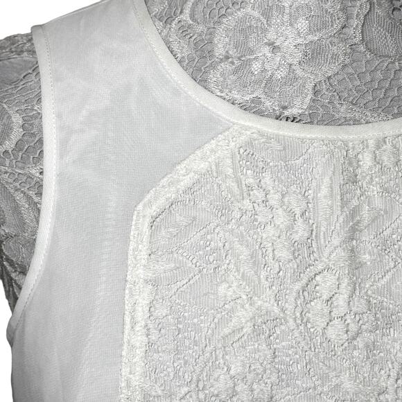 Chic par by Jacob Lace Panel Front Sheath Dress White Women 4 NWT Bridal Shower - Picture 7 of 10